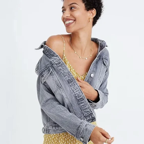 Madewell Gray Denim Jacket - Picture 5 of 7